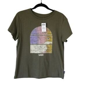 NWT Women's Vans Green Short Sleeve Crew Neck T-Shirt Medium